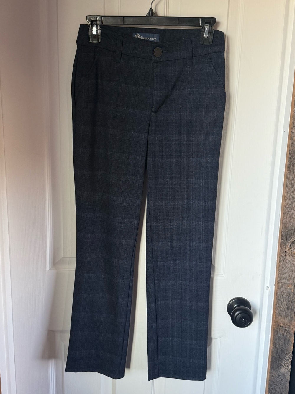 Democracy Women’s Navy Plaid Dress Pants